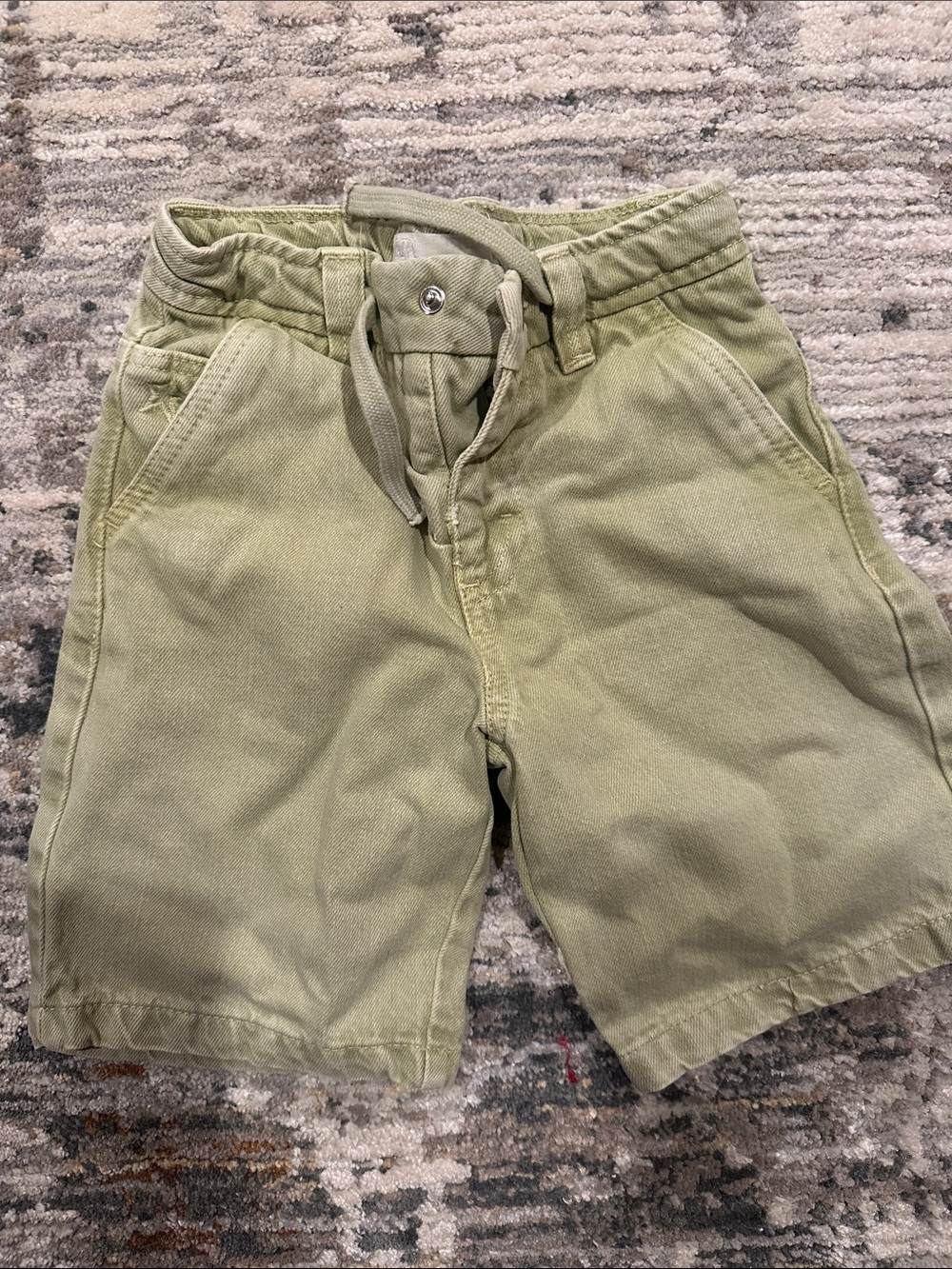 Zara Light Olive Green Kids Shorts